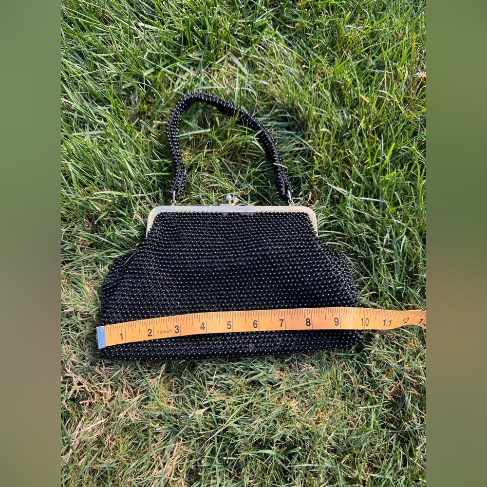 Late 40s-50s Black Beaded Handbag - Picture 6 of 7